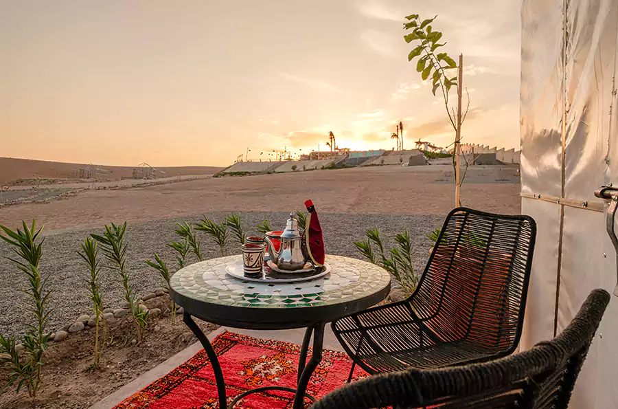 Calm desert area to enjoy a relaxing day in the Agafay Desert