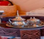 traditional moroccan tea in agafay desert near marrakech